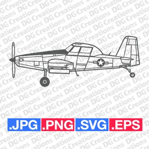 Air Tractor OA-1K Sky Warden Militair vliegtuig Vliegtuig Kant SVG Clip Art Grafische Kunst Instant Download Illustratie Vector svg eps png Stencil