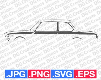 BMW 2002 Car SVG Clip Art Graphic Art Instant Download Illustration Vector svg eps png jpg Stencil Automotive File