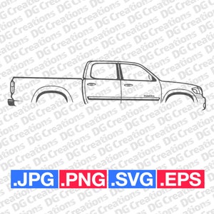 Toyota Tundra 2006 Truck Car SVG Clip Art Graphic Art Instant Download Illustratie Car Vector svg eps png jpg Stencil Automotive File