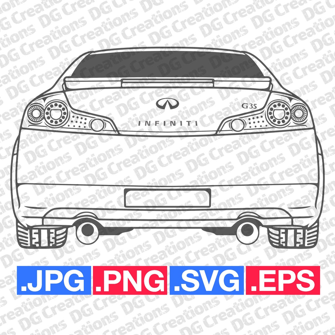 Infinity G35 Rear End Car SVG Clip Art Graphic Art Instant Download ...