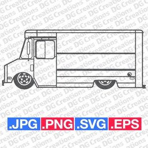 Chevrolet P30 Step Van Custom bestelwagen SVG Clip Art Grafische kunst Instant Download illustratie Vector svg eps png Stencil Automotive
