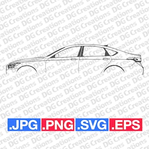 Hyundai Genesis 2014 Car SVG Clip Art Graphic Art Instant Download Illustration Car Vector svg eps png jpg Stencil Automotive File