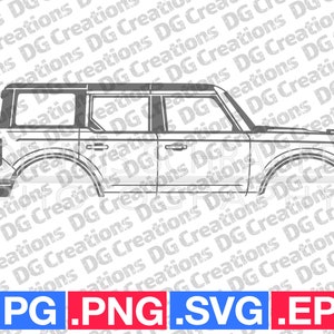 Ford Bronco 2022 Full Size 4X4 SUV Car SVG Clip Art Graphic - Etsy