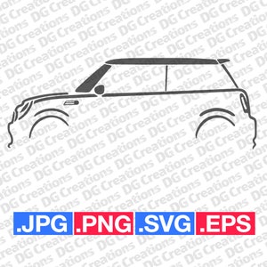 Mini Cooper Custom Silhouette Car SVG Clip Art Graphic Art Instant Download Illustration Car Vector svg eps png jpg Car Stencil Automotive