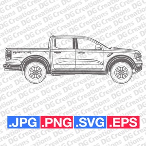 Ford Ranger Raptor pleine camionnette 2024 SVG clipart art graphique téléchargement immédiat illustration voiture vecteur svg eps png pochoir automobile