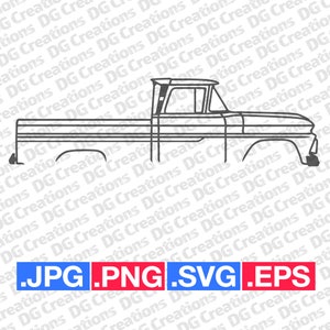 C10 Pick Up Truck 1963 Thick Car SVG Clip Art Graphic Art Instant Download Illustration Vector svg eps png jpg Stencil Automotive