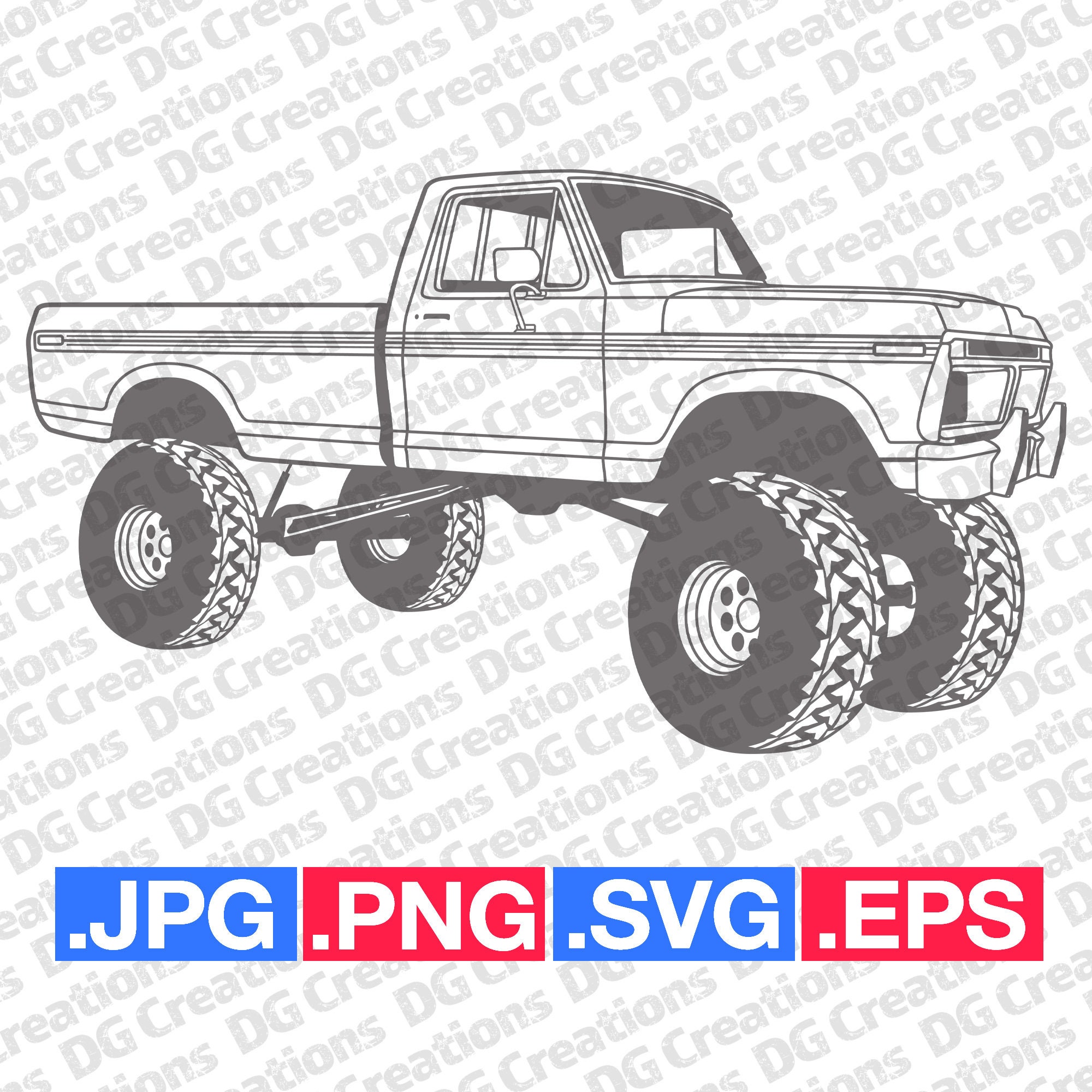 Ford F150 4x4 Custom 1976 Pick up Truck SVG Clip Art Graphic Art Instant  Download Illustration Car Vector Svg Eps Png Jpg Stencil Automotive - Etsy, image size:2000x2000