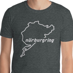 Nurburgring Track Map Shirt Contorno Racetrack Shirt Gearhead Clothing Short-Sleeve Unisex T-Shirt Personalizzato Grafica Più Colori Disponibili