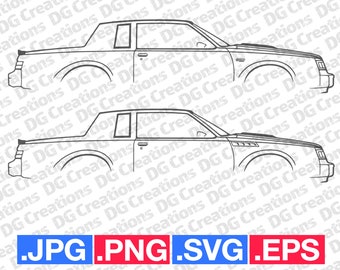 Buick Grand National GNX Car SVG Clip Art Graphic Art Instant Download Illustration Vector svg eps png jpg Stencil Automotive File