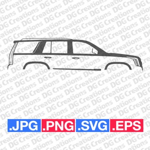 Cadillac Escalade SUV Car SVG Clip Art Graphic Art Instant Download Illustration Vector svg eps png jpg Stencil Automotive File