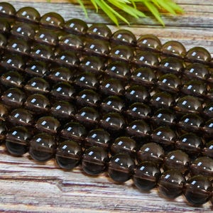 15.5&quot; Smoky Quartz Beads Genuine Natural Gemstone Round Loose Beads 4mm 6mm 8mm 10mm 12mm for DIY Jewelry Making