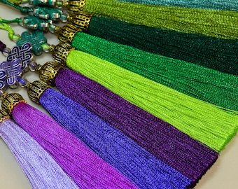 100mm Silk Tassel Pendant with Alloy Cap: Jewelry Making Craft