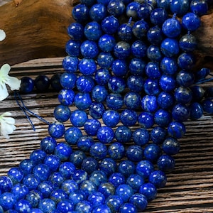 15.5&quot; Lapis Lazuli Gemstone Smooth Beads 4MM 6MM 8MM 10MM 12MM Multiple Sizes Blue Colour Round Beads for DIY Jewelry Making