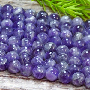 Light Lavender Colour Dream Amethyst Gemstone Smooth Beads - Genuine Natural Round Beads 4mm 6mm 8mm 10mm 12mm strand 15.5&quot;