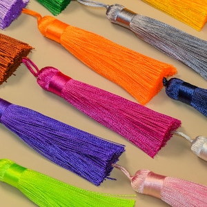 80mm High Quality Extra Thick Silk Tassels, Tassel Craft, Handmade Tassels for Mala, Bookmark and Jewlery, small tassel wholesale Tassels