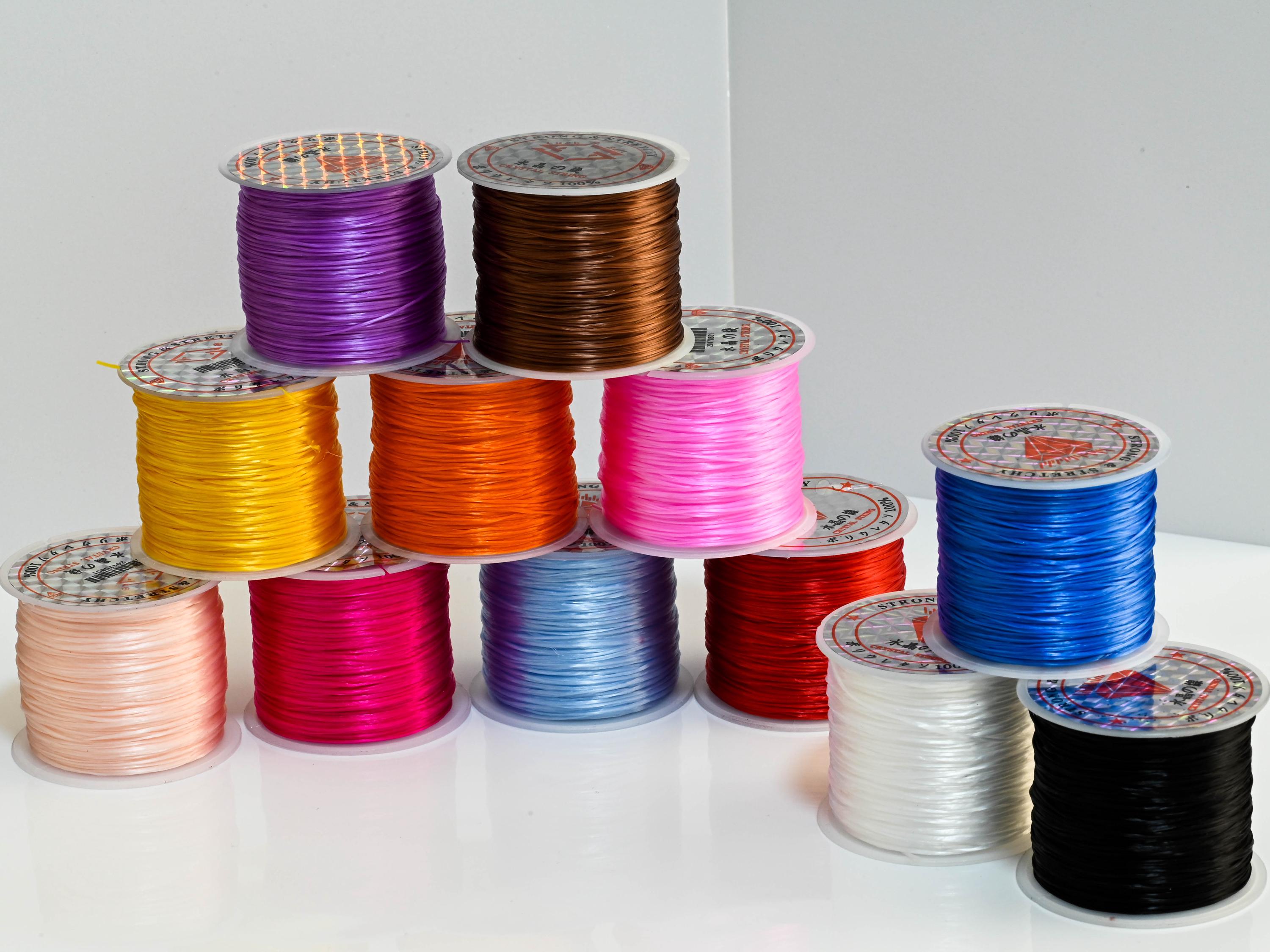 0.8mm Vibrant Dyed Stretch Cord 60m/roll Multipurpose Elastic Cord ...