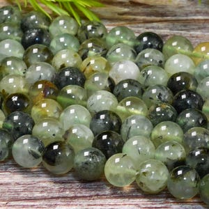 Yellow Green Prehnite Beads - Natural Gemstone Smooth Round Beads 4MM 6MM 8MM 10MM 12MM Multiple Sizes 15.5&quot; Strand