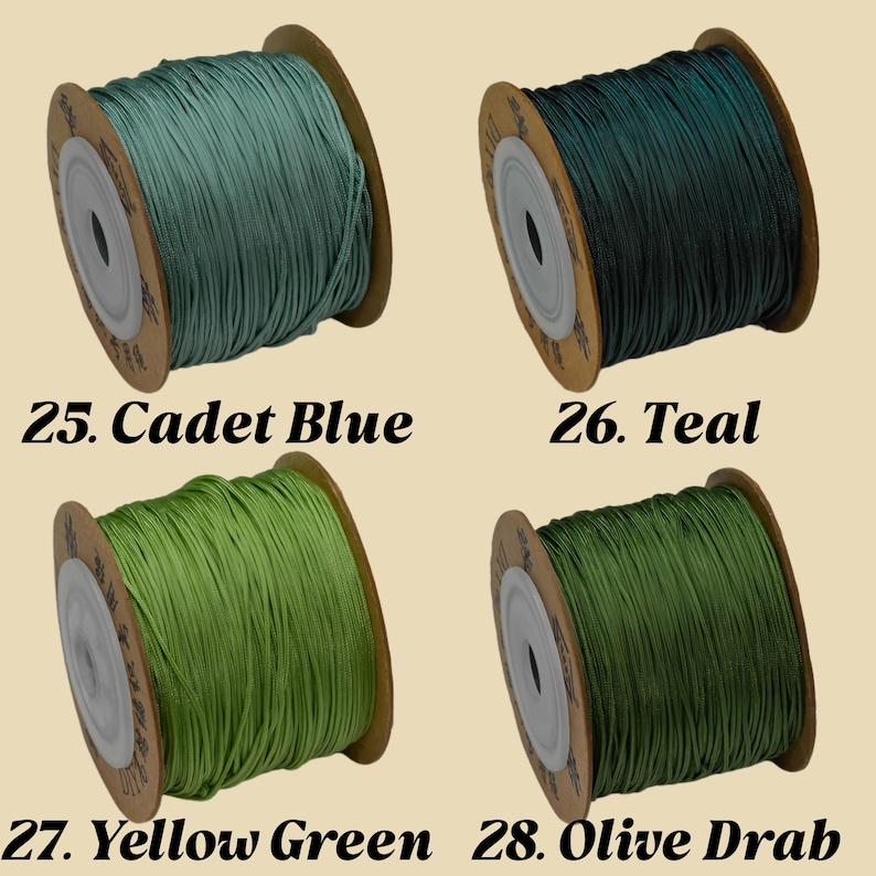 Cordón trenzado de nailon de 0,8 mm para hacer nudos chinos, macramé Shamballa, cuentas hechas a mano para hacer pulseras, collares y joyas - 80 yardas/rollo imagen 9