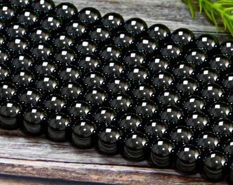 15.5 "Natürliche Hämatit-Grad AAA Stahl Grau Nicht-magnetische Edelstein-runde lose Perlen 4 mm 6 mm 8 mm 10 mm 12 mm für DIY Schmuckherstellung