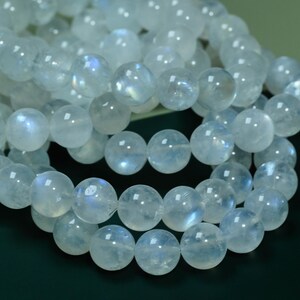 Pulsera de auténtica piedra lunar azul natural, pulsera de cuentas de cristal hecha a mano, pulsera relajante para meditación y sanación para mujeres y hombres, regalo imagen 6