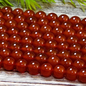 15.5&quot; Genuine Natural Red Carnelian Beads Grade AAA Gemstone Round Loose Beads 4mm 6mm 8mm 10mm 12mm for DIY Jewelry Making