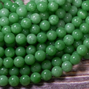 15.5"  Green Jade Gemstone 4mm 6mm 8mm 10mm 12mm Smooth Round Loose Beads
