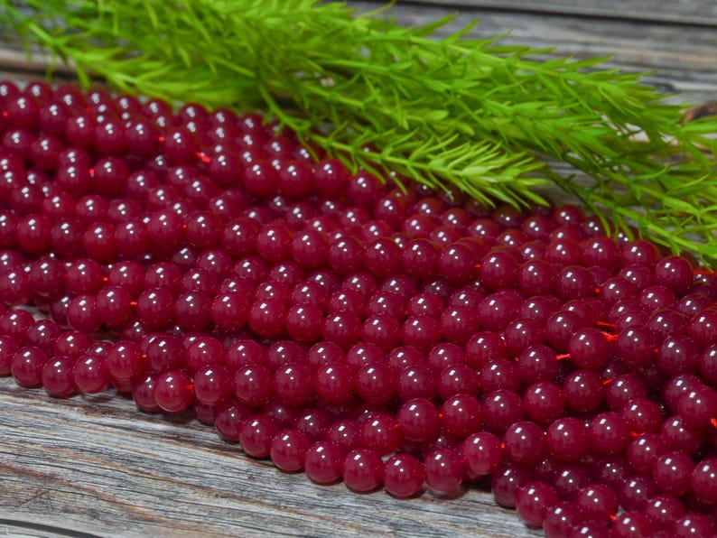 Corindon de haute qualité - Rubis rouge pour la fabrication de bijoux 2 mm 3 mm 4 mm 6 mm 8 mm 10 mm 12 mm brin complet 15,5 pouces image 1