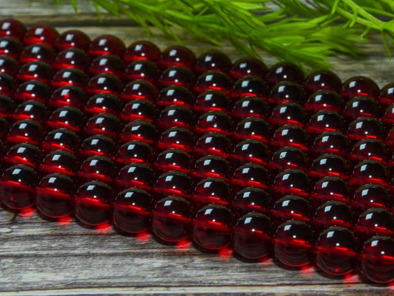 High Quality Blood Red Glass Grade AAA 4mm 6mm 8mm 10mm 12mm Full Strand 15.5" Round Gemstone Beads  For Making Jewelry