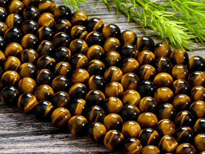 Guaranteed 100% Natural AAA Tiger's Eye Round Beads - Stunning ...
