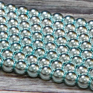 15.5インチ ティールブルー ヘマタイト グレード AAA 非磁性宝石 ラウンドルースビーズ 4 mm 6 mm 8 mm 10 mm 12 mm DIYジュエリー作り用