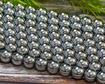 15.5" Platinum Hematite Grade AAA Non-magnetic Multicolor Gemstone Round Loose Beads 4mm 6mm 8mm 10mm 12mm for DIY Jewelry Making