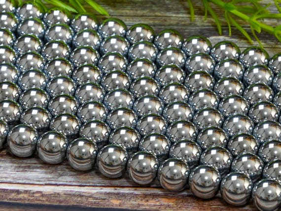 15.5" Platinum Hematite Grade AAA Non-magnetic Multicolor Gemstone Round Loose Beads 4mm 6mm 8mm 10mm 12mm for DIY Jewelry Making