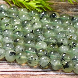 15,5" natuurlijke groene prehniet edelsteen - prachtige natuurlijke gladde ronde kralen - 4 mm 6 mm 8 mm 10 mm 12 mm losse kralen