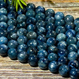 15.5" Kyanite Smooth Gemstone Beads 4mm 6mm 8mm 10mm 12mm