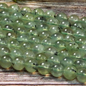 Guaranteed 100% Natural Green Prehnite High Quality Gemstone Round 4mm 6mm 8mm 10mm 12mm Smooth Loose Beads 15.5&quot; Strand