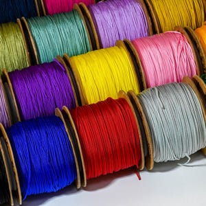 0.8MM Chinese Knotting Nylon Braided Cord Shamballa Macrame DIY Hand Beading For Bracelet Necklace Jewelry Making - 80y/roll