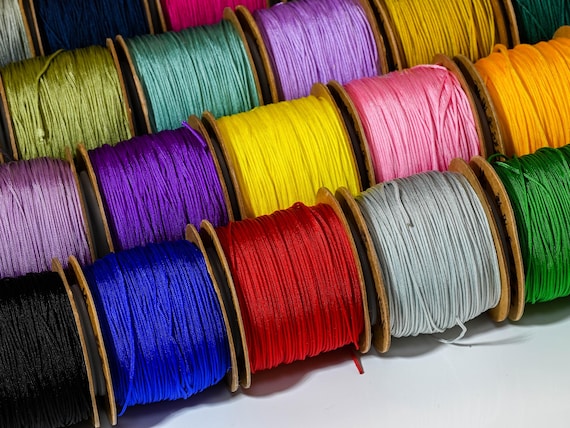 0.8MM Chinese Knotting Nylon Braided Cord Shamballa Macrame DIY Hand Beading For Bracelet Necklace Jewelry Making - 80y/roll