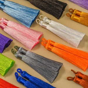 80mm Silk Tassels with Hanging Loop , Tassel Craft , Silk Tassel Pendant , High Quality , Tassels for Jewelry Making