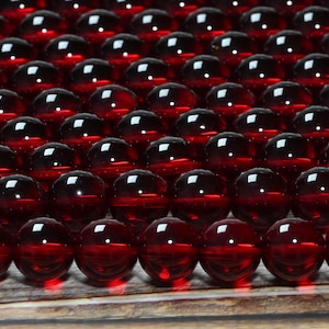 High Quality Blood Red Glass Grade AAA 4mm 6mm 8mm 10mm 12mm Full Strand 15.5" Round Gemstone Beads For Making Jewelry image 2