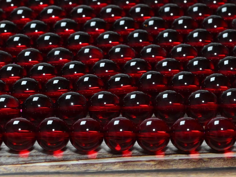 High Quality Blood Red Glass Grade AAA 4mm 6mm 8mm 10mm 12mm Full Strand 15.5" Round Gemstone Beads For Making Jewelry image 2