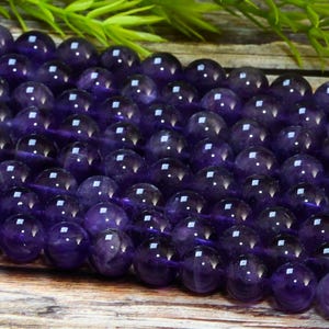 15.5&quot; Purple Amethyst Beads Brazil Genuine Natural Gemstone Smooth Round Loose Beads 4MM 6MM 8MM 10MM 12MM