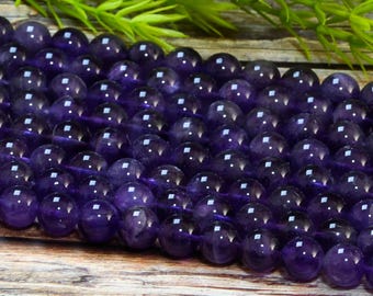 15,5 "Lila Amethyst Perlen Brasilien Echter Natürlicher Edelstein Glatte Runde Lose Perlen 3 MM 4 MM 6 MM 8 MM 10 MM 12 MM