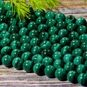 Natural Green Malachite Smooth Round Beads Gemstone 4mm 6mm 8mm 10mm 12mm Loose Beads 15.5&quot; inch Full Strand