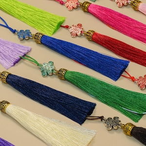 100mm Silk Tassel With Alloy Cap Pendant , Tassel Craft,Silk Tassel Pendant , High Quality，Tassels for Jewelry Making