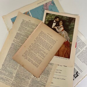 Ecclectic Mix Vintage Book Pages and Papers