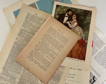 Ecclectic Mix Vintage Book Pages and Papers