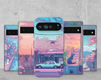 Japanese Animation Phone Case Asian Street Tough Cover for Google Pixel 10 Pro XL 9A 8 Samsung S25 Ultra S24 A56 A16 iPhone 17 Pro Max 16 15