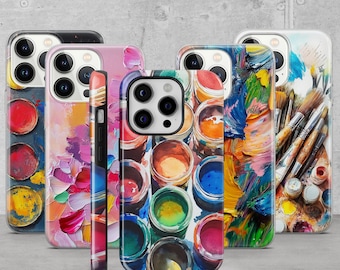 Watercolor Palette Phone Case Paint Palette Tough Cover for iPhone 17 Pro, 16e, 15, Google Pixel 10 Pro, 9A, 8, Samsung Galaxy S25, S24, A56