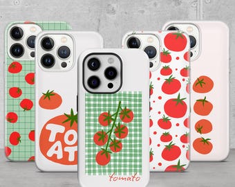 Red Tomato Phone Case Italian Pomodoro Tough Cover for iPhone 17 Pro Max, 16e, 15 Samsung S25 Ultra, S24+, A56, A36 Pixel 10 Pro XL, 9A, 8
