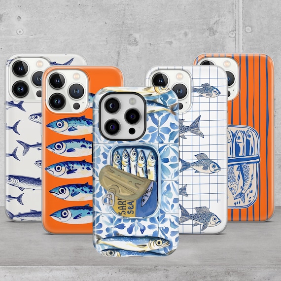 Retro Sardine Tin Phone Case Italian Summer Cover for iPhone 17 Pro Max 16e  16 15 14 Samsung S25 Ultra S24 FE A56 A36 Pixel 10 Pro XL 9A 8 7